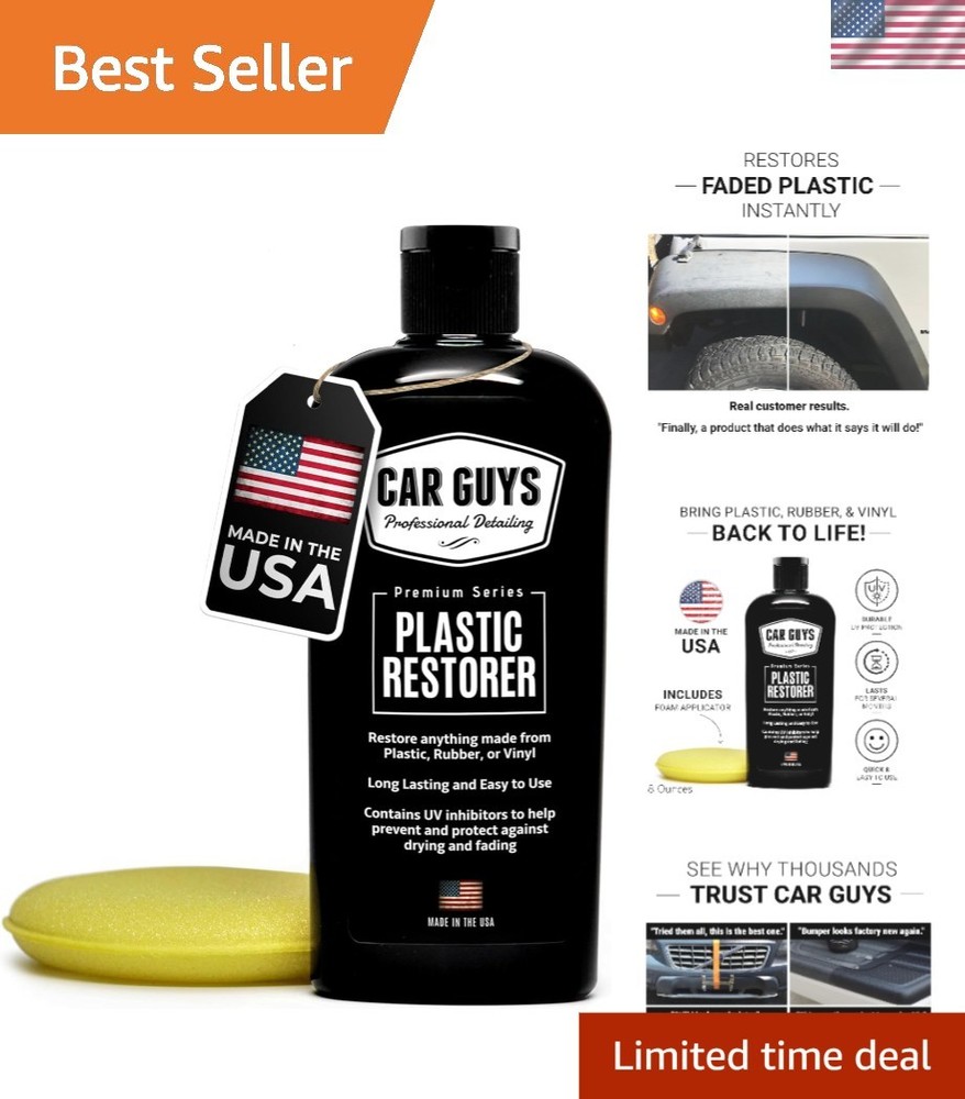 Long-Lasting Plastic Restorer – 8 Oz Kit for Auto Detailing & Home Use