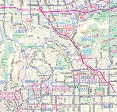 Greater Los Angeles Detailed Region Wall Map (44″x67″) w/Zip Codes