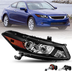 Headlight Assembly W/Bulbs for 2008-2012 Honda Accord 2-Door Coupe [ Factory Hal