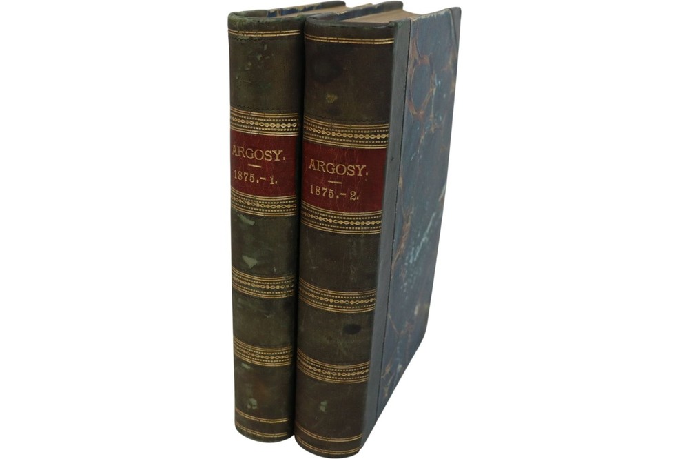 Argosy 1875 Volumes 1-2 Leather Bound Collectible Books Set