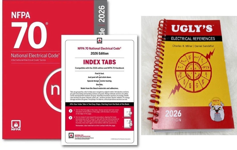 NFPA 70, National Electrical Code (NEC) 2026 + index tab + ugly electrical 2026
