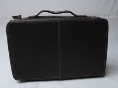 Hunter & Scribe Unisex Solid Buffalo Leather Bible Cover NC3 Dark Brown Large