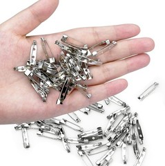 100 Pcs Bar Pins – Silver Brooch Clasp for Badges, DIY Craft, 1inch/25mm
