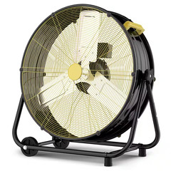 36 in. Industrial Drum Fan, 13600 CFM High Velocity Warehouse Fan, 3-Speed, Blac