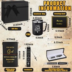 6 Pcs Christian Gifts for Men Pastors 17 oz Christian Coffee Mugs Black