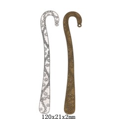 10pcs 120*21*2MM Alloy Charm Floral 2Side Bookmark Pendant