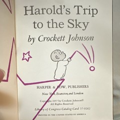 Harold’s Trip to the Sky by Crockett Johnson Hardcover Library Ed 1957 Harper