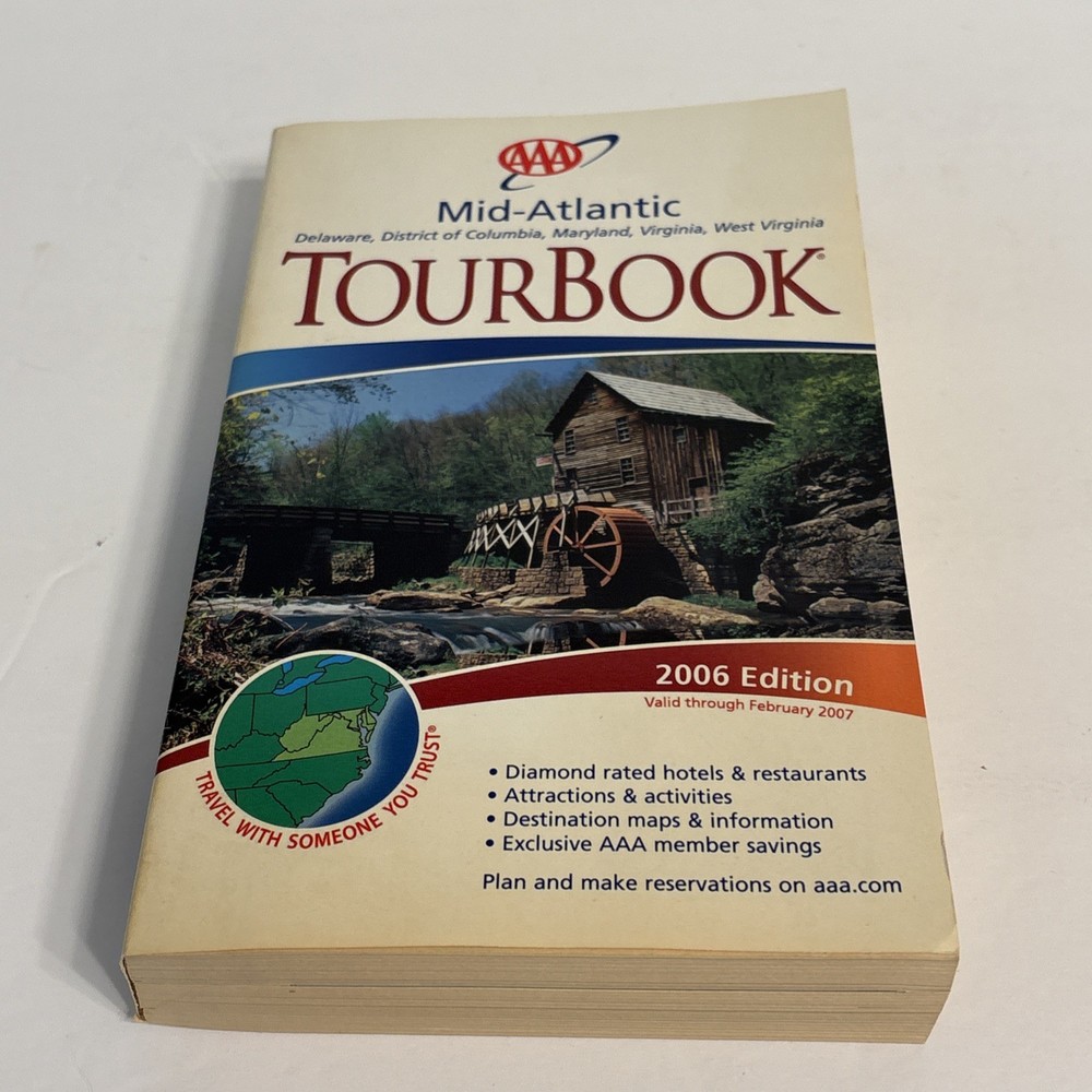 MID-ATLANTIC ~ AAA TourBook ~ 2006 Edition ~ DE WV VA MD DC ~ Travel Book Maps