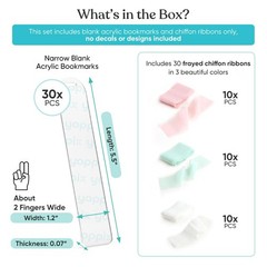 2mm Thick Clear Acrylic Bookmark Blanks With Ribbon For DIY Crafts 30 PCS