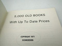 5000 Old Books with Up to Date Prices 1971 Book by Schroeders 76 Pages