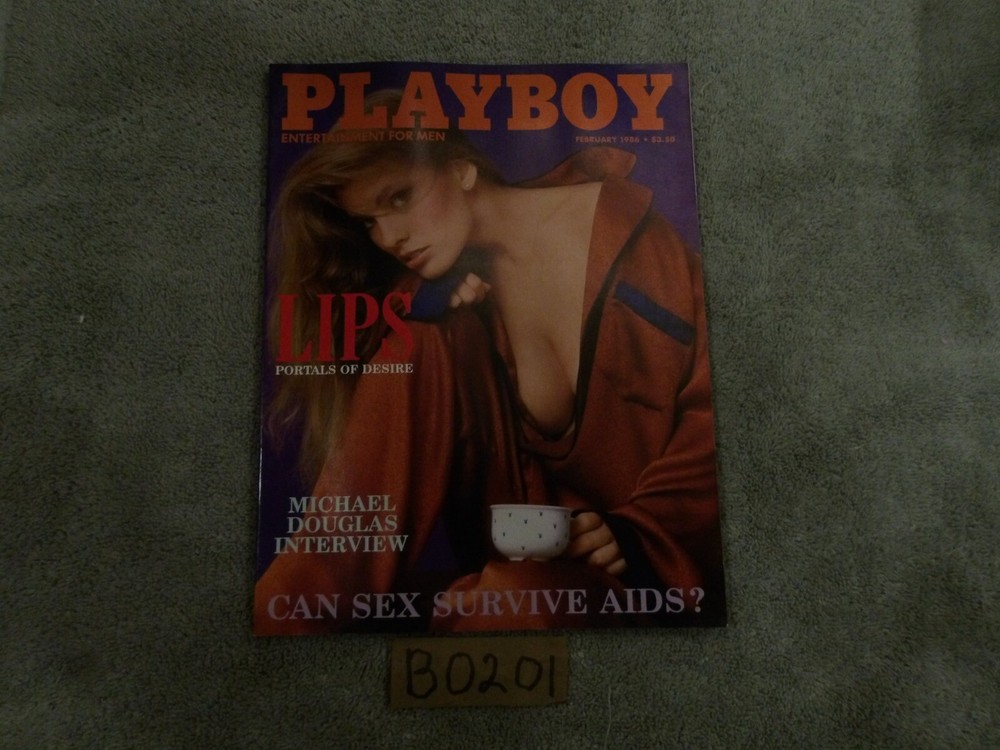 Playboy Magazine / February 1986 / No Label / Michael Douglas / Lips