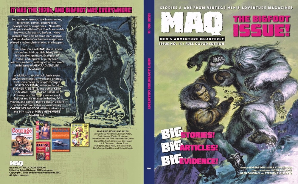MEN’S ADVENTURE QUARTERLY #14, the BIGFOOT ISSUE.