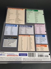 Spanish Conversation Quick Study Academic Quick Reference Guide (Poster) 3 Hole