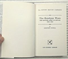 The Kandyan Wars Colonial Ceylon Hardcover Dust Jacket Illust. First Ed. 320p