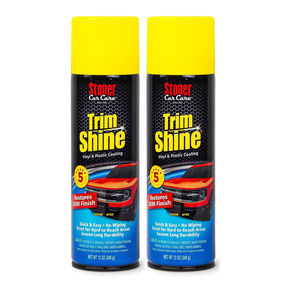 Trim Shine Restorer for Cars – Black Plastic & Vinyl Protectant Coating – 12 oz