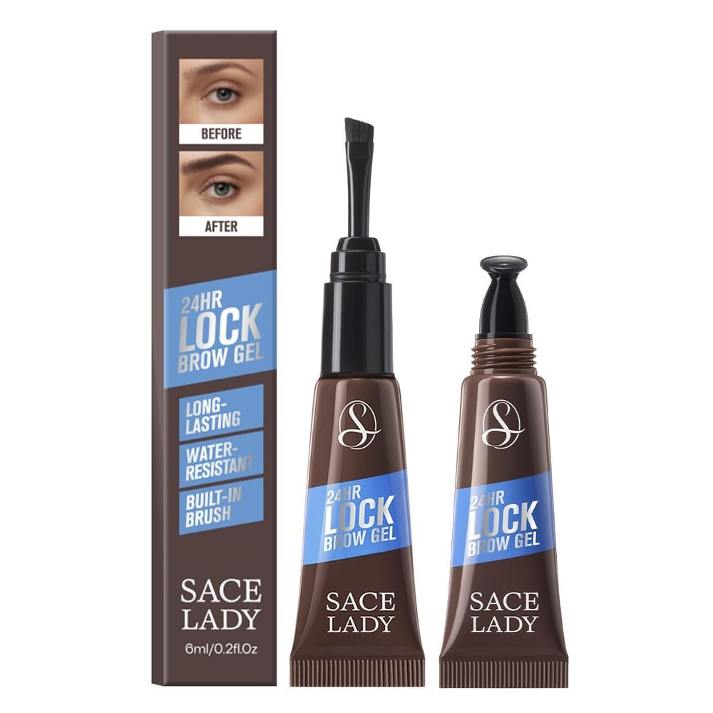 SACE LADY 24H Lock Eyebrow Gel, 0.2 Fl Oz (Pack of 1), 01 Light Brown