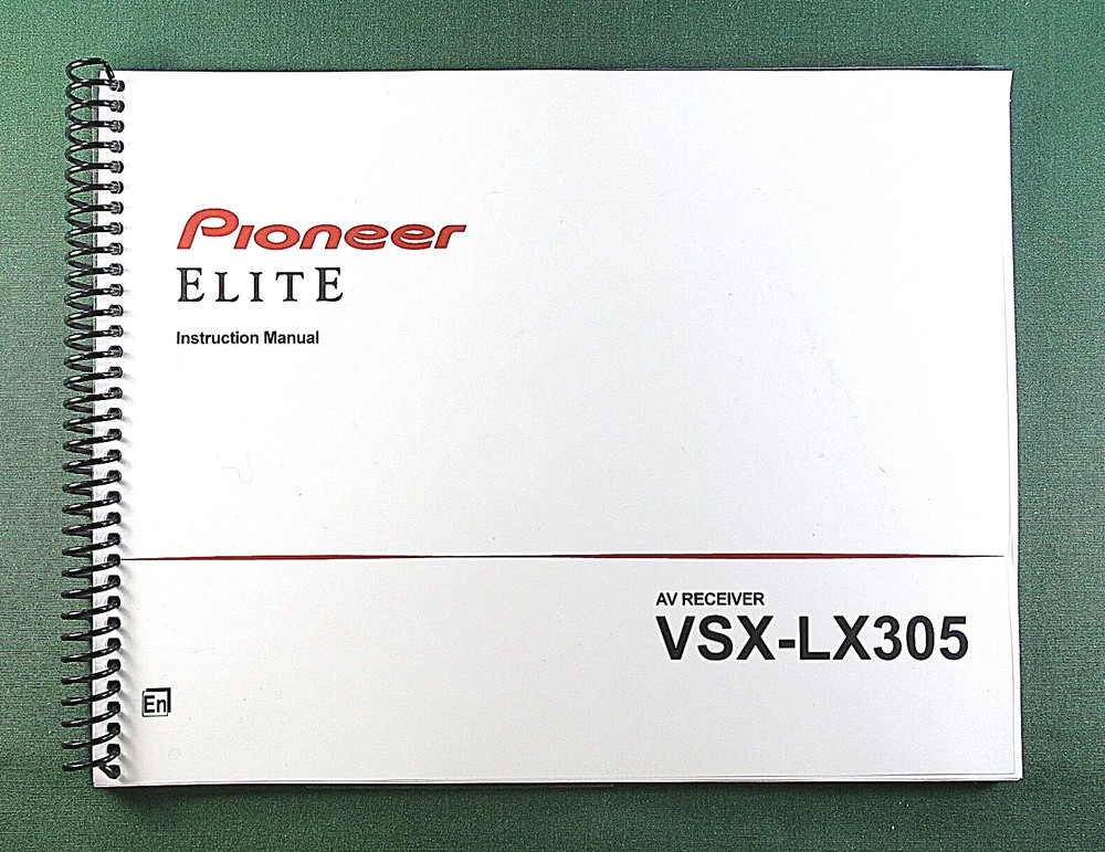 Pioneer VSX-LX305 Instruction Manual: Full Color 192 Pages & Protective Covers