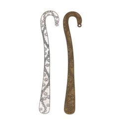 10pcs 120*21*2MM Alloy Charm Floral 2Side Bookmark Pendant