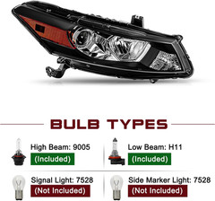 Headlight Assembly W/Bulbs for 2008-2012 Honda Accord 2-Door Coupe [ Factory Hal