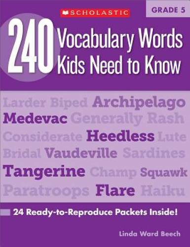 240 Vocabulary Words Kids Need to Know: Grade 5: 24 Ready-to-Reproduce Pa – GOOD