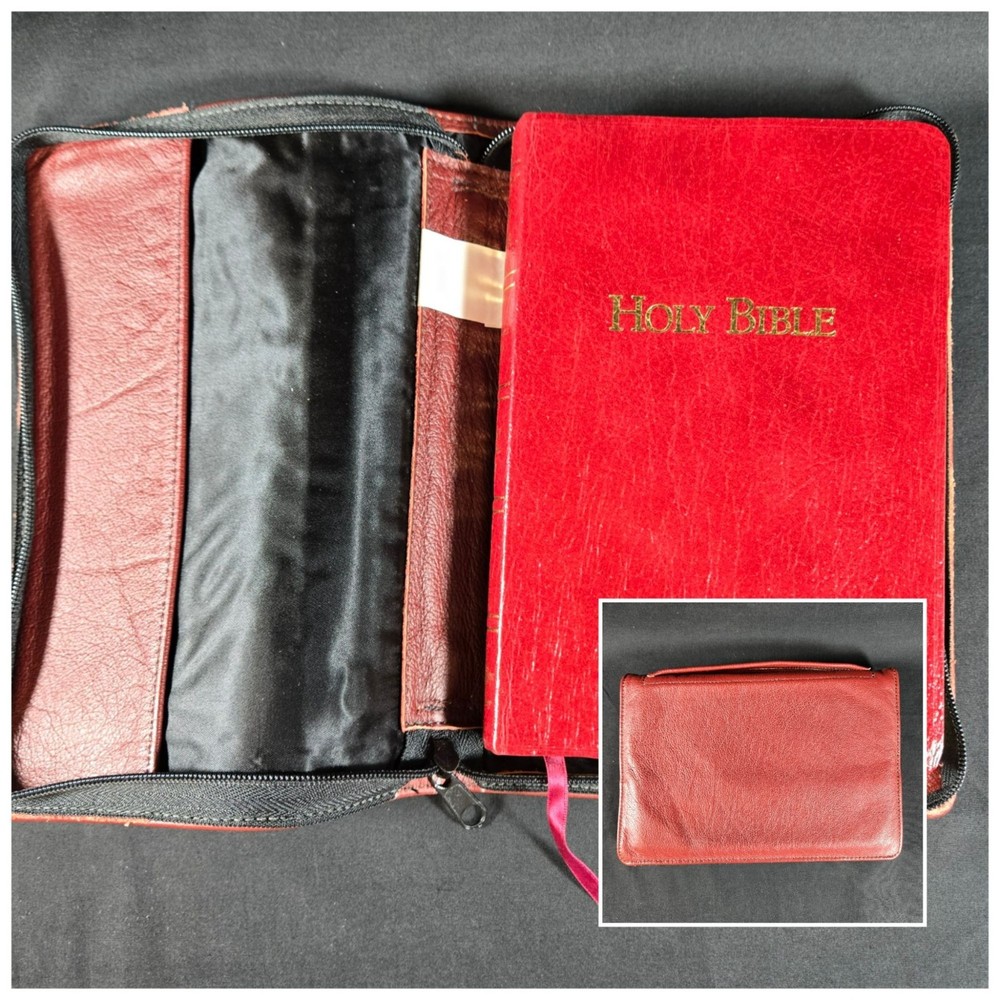 Holy Bible King James Version KJV Leather Zip Cover Broadman & Holman 1998 Ed