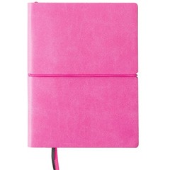 4.25 by 5.75 in Pocket Journal Notebook with Elastic Closure, Pink/Black