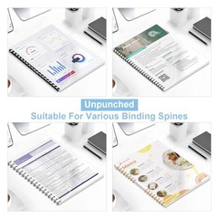 120 Pack Binding Covers and Backs Set, 8.5×11 Inches, binding covers & backs