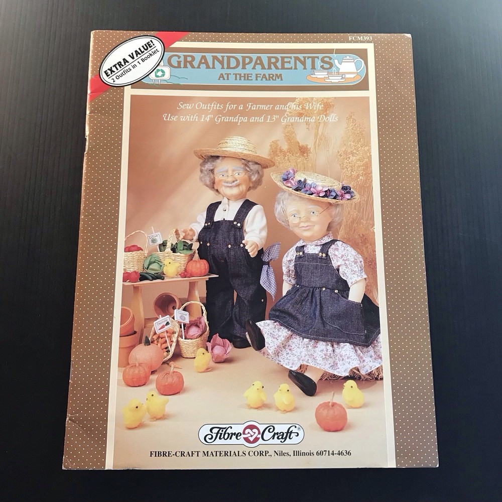 Grandparents at the Farm Doll Clothes Patterns Fibre-Craft 1993 FCM393