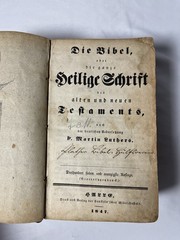 1847 German Luther Bible Die Bibel Heilige Schrift Antique Leather Bound