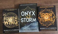 Onyx Storm + Iron Flame + Fourth wing by Rebecca Yarros Paperback and English