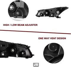 Headlight Assembly for 2008-2012 Honda Accord Sedan 4-Door Halogen Headlamp W/Bu