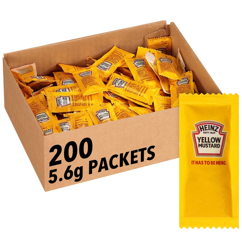 Heinz Mild Mustard Single Serve Packet (0.2 oz 0.2 Ounce (Pack of 200)