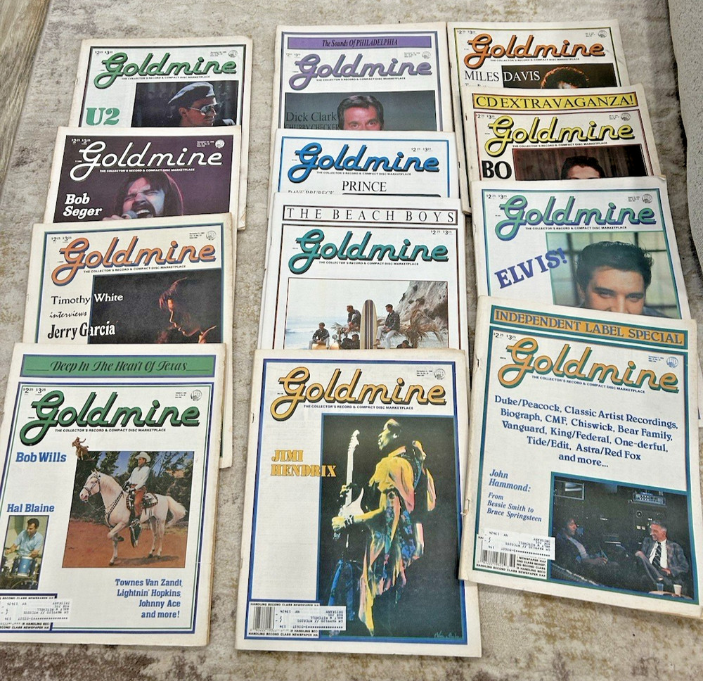Lot of 12 Goldmine Magazines All From 1990 Biweekly Issues Elvis Hendrix Jazz