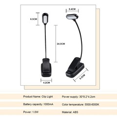 Mini Portable LED Book Light Flexible Adjustable Reading Lamp Non rechargeable