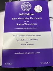 Rules Governing the Courts of the State of New Jersey 2025 Edition