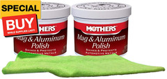 Mothers Mag & Aluminum Polish 5 oz Bundle with Microfiber Cloth (3 Items)