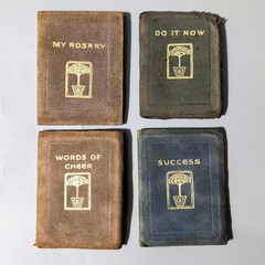 Vintage Antique Little Leather Library Norka Series Mini Miniature Book Lot Set