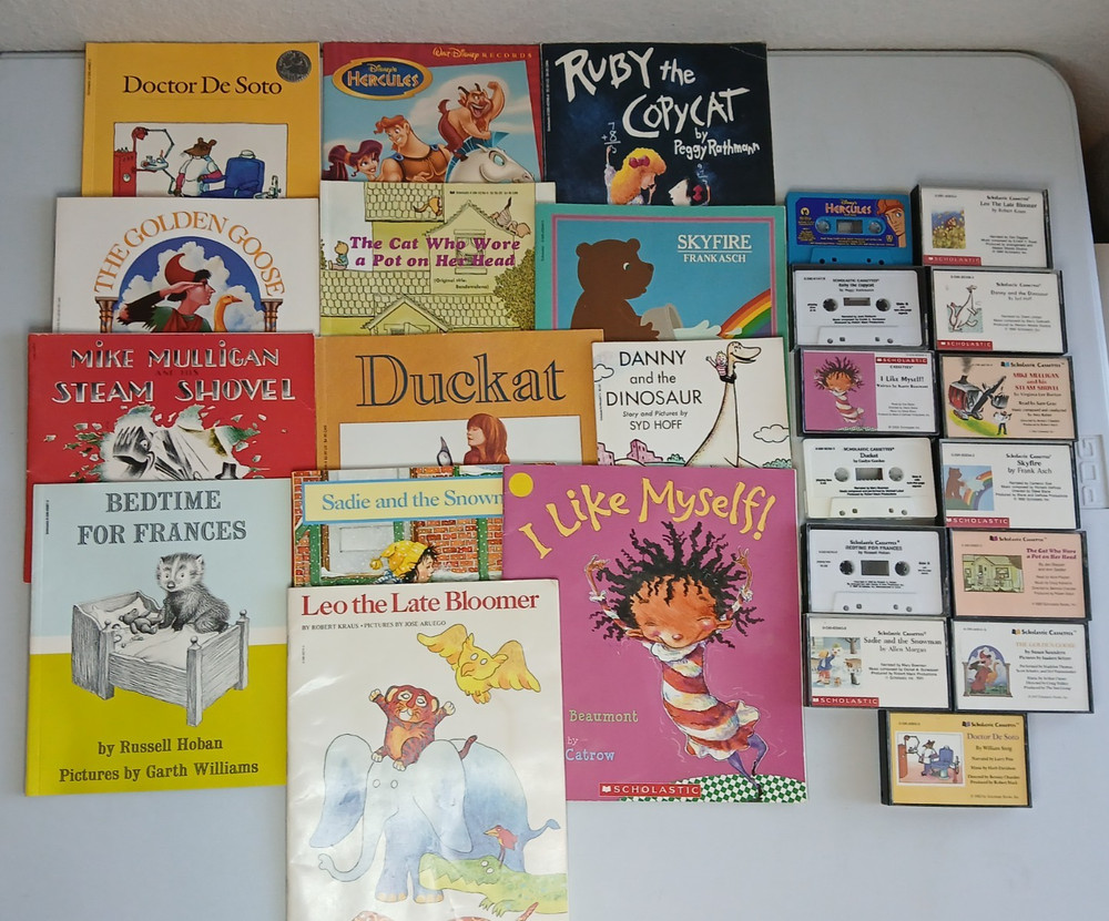 Children’s Picture Book & Audio Cassette Sets Lot of 13 Preowned Ex-Classroom