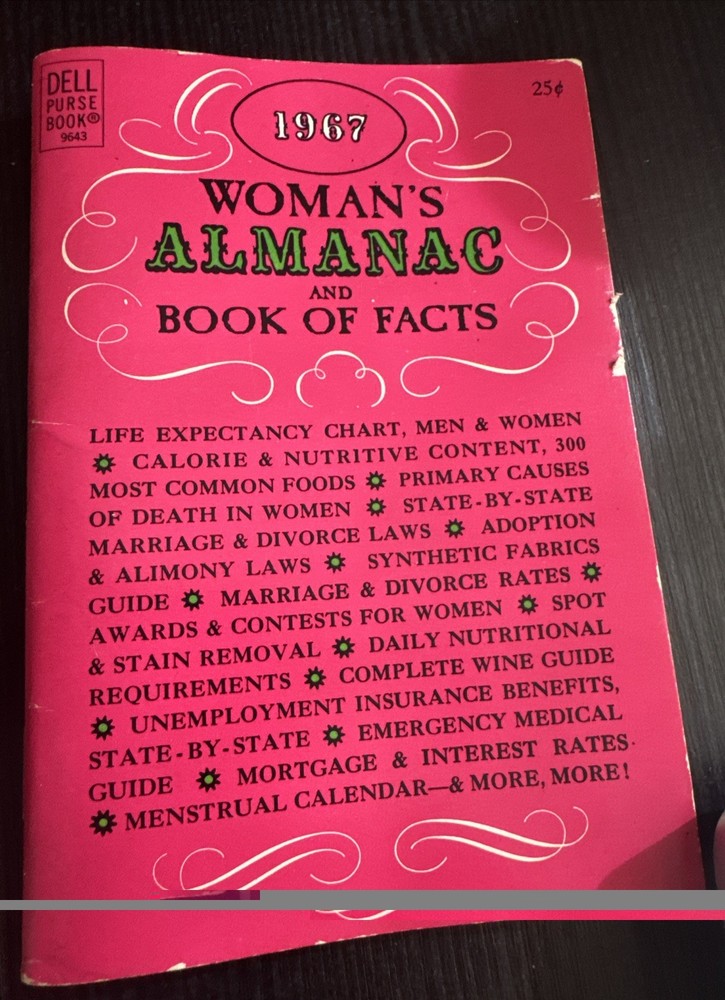 Woman’s Almanac and Book Of Facts 1967 Dell Purse Book Women Feminism 64 Pages