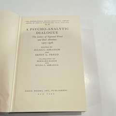 A Psycho-Analytic Dialogue Freud Abraham Basic Books 1965 Hardcover Ex-Library