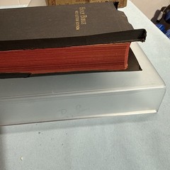 Vtg King James Holy Bible Readers Edition W/ Original Box Black Leather Red Edge