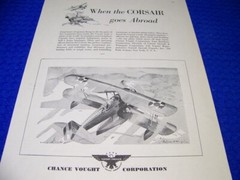 1932 VOUGHT O2U CORSAIR “WHEN THE CORSAIR GOES ABROAD.”..1-PAGE SALES AD (298GG)