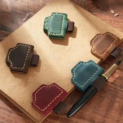 Rexinc Leather Bookmark with Pen Holder, Mark Reading 2×1.35in, Dark Brown