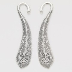 5pcs 105*23*2MM Tibetan Silver Alloy Charm Peacock feather Bookmark Pendant