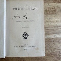 Palmetto-Leaves Harriet Beecher Stowe 1873 Illustrated James R. Osgood Florida