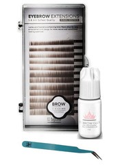 Eyebrow Extensions Kit with 1 x Trays of Mink 3 Ounce (Pack 1), Dark Brown