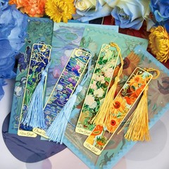 Kinsound Metal Bookmarks with Tassel, Golden Van Gogh 4.25″ x 0.86″, Gold