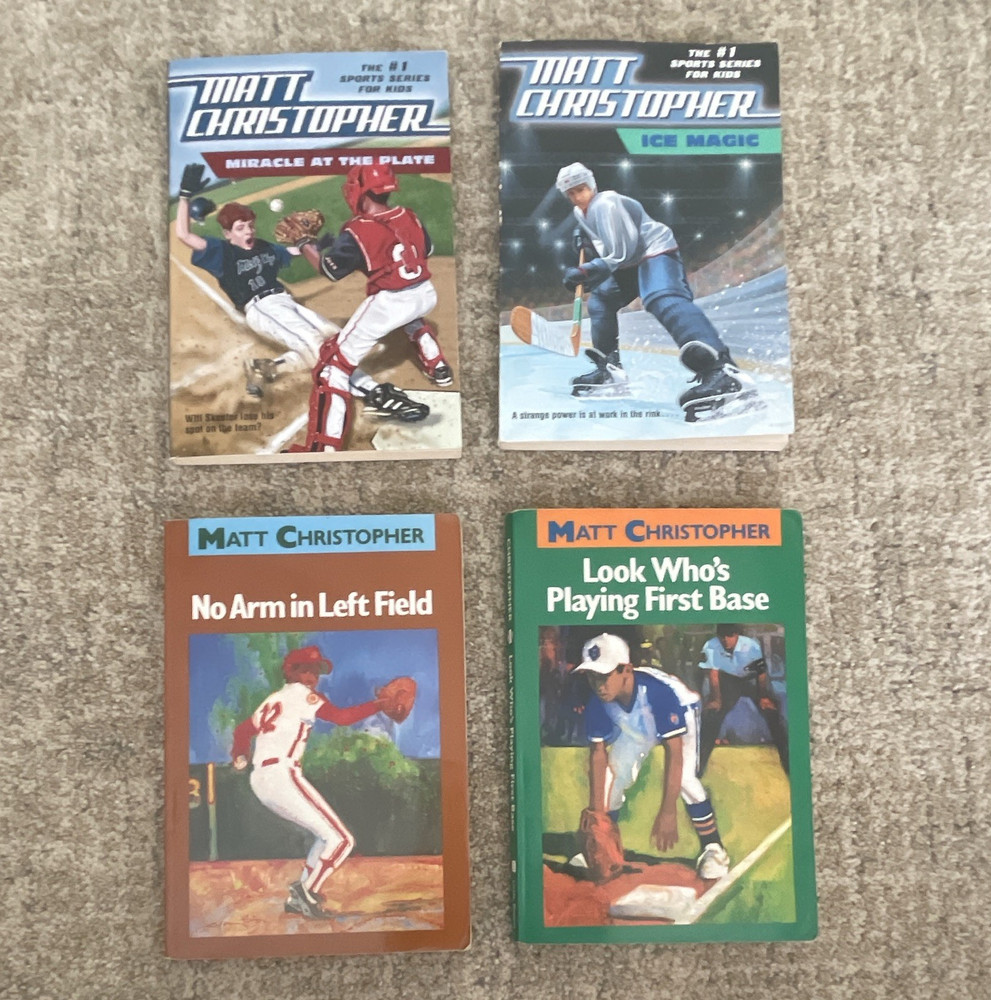 Matt Christopher 4-Book Paperback Lot Ages 9-12 Sports Series Baseball/Hockey