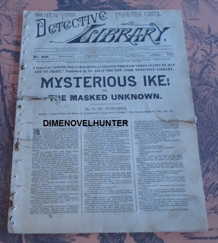 JESSE JAMES QUANTRELL FRANK TOUSEY NEW YORK DETECTIVE LIBRARY 442 DIME NOVEL