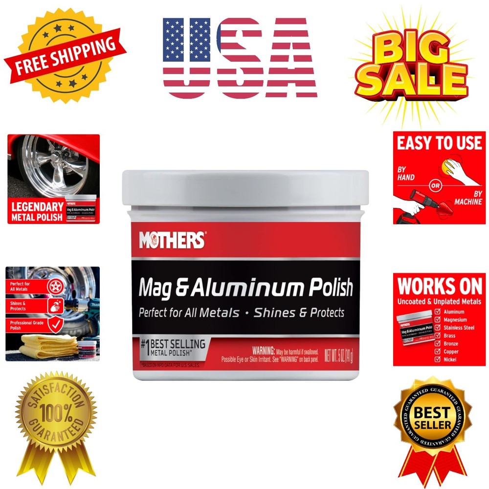 Mag & Aluminum Polish, 5 oz. — Brilliant Shine, Easy to Use, For All Uncoated…
